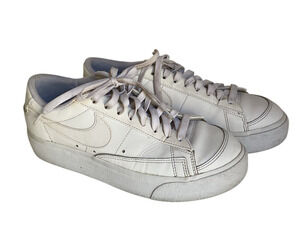 Nike Blazer Low Platform Women’s 8.5 White Leather Shoes